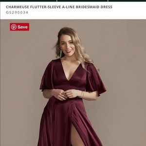 Size 4 David’s bridal charmouse dress.  Never worn